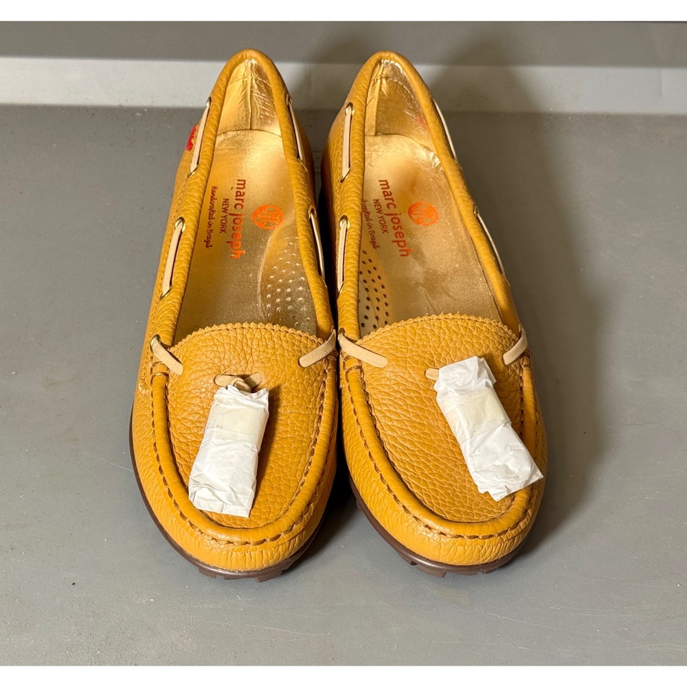 Marc Joseph New York Spring St Yellow Pebbled Leather Loafers Womens 6 Brazil